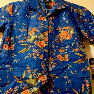 Ralph Lauren NTW  4 button 100% Linen flower print
